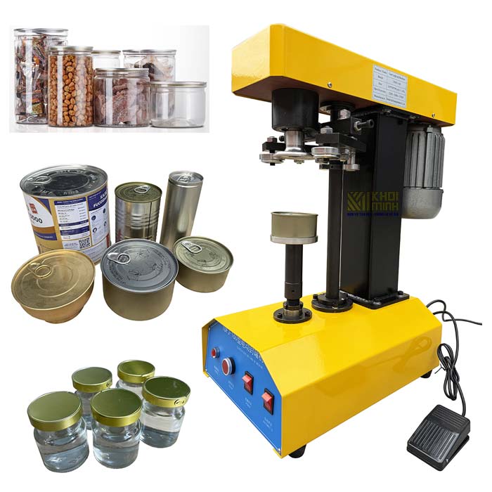 Máy viền mí lon bán tự động TDFJ-160 vàng
